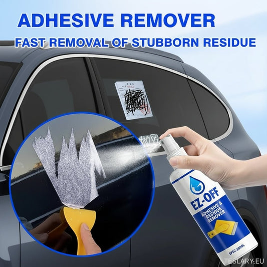 Rimozione Residui Adesivi da Tesla con Spray Efficace