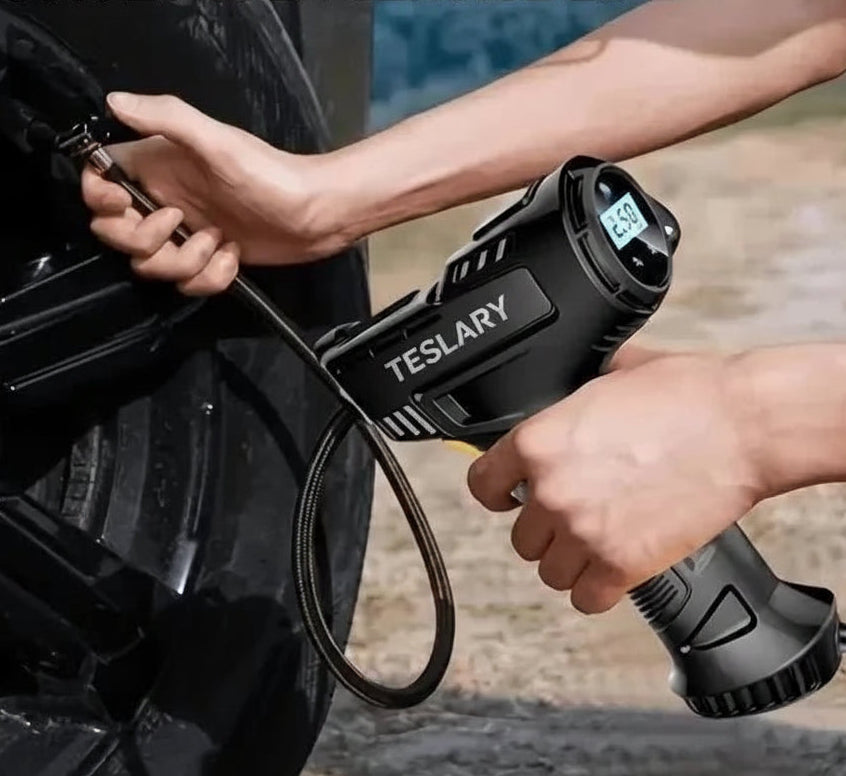 12 Volt Tyre Inflation Compressor Gun - TESLARY Tesla Shop Accessories Europe Nederlands Dublin Cork Ireland Deutschland Espana Alicante France Italia