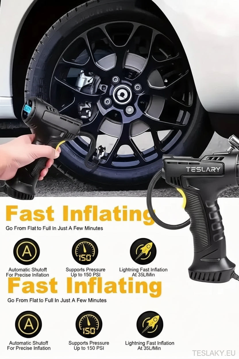 12 Volt Tyre Inflation Compressor Gun - TESLARY Tesla Shop Accessories Europe Nederlands Ireland Deutschland Espana Alicante France Italia