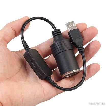 12V USB Converter Cable Adapter for EVs - TESLARY Tesla Shop Accessories Europe Nederlands Ireland Deutschland Espana Alicante France Italia