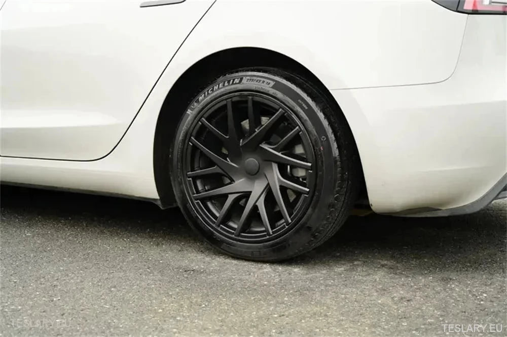 18" Tesla 3 Highland Full Rim Matte Black Wheel Cover - TESLARY Tesla Shop Accessories Europe Nederlands Ireland Deutschland Espana Alicante France Italia