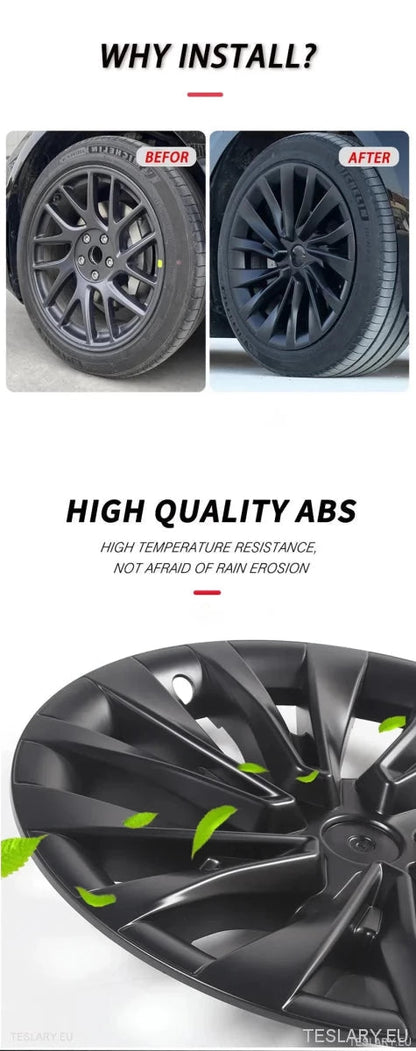 18" Tesla 3 Highland Full Rim Silver Wheel Covers - TESLARY Tesla Shop Accessories Europe Nederlands Ireland Deutschland Espana Alicante France Italia