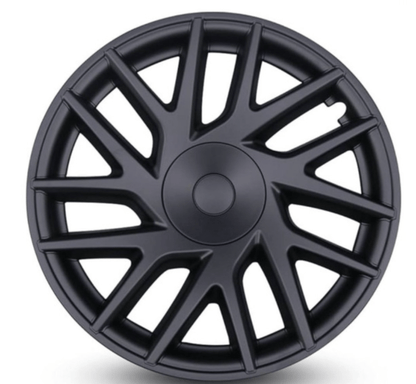 18" Tesla Model 3+ Highland Full Rim Gloss Black / Matt Black Wheel Covers - TESLARY Tesla Shop Accessories Europe Nederlands Dublin Cork Ireland Deutschland Espana Alicante France Italia
