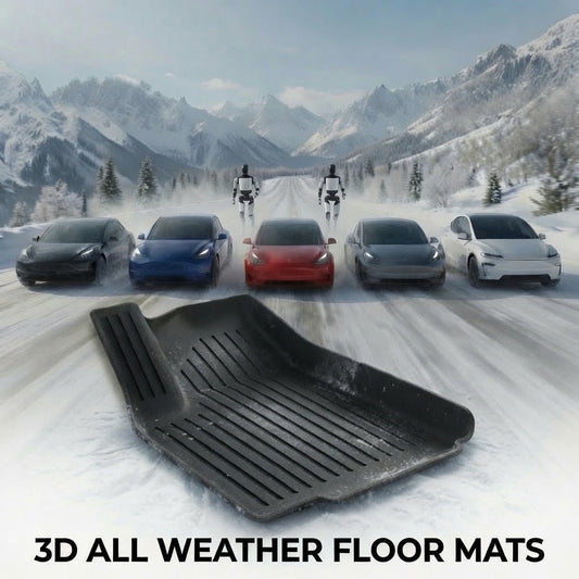 Tesla Left Hand Drive 3D TPE All Weather Floot Mats Buy from Europes Tesla Accessories Online Shop Teslary.eu