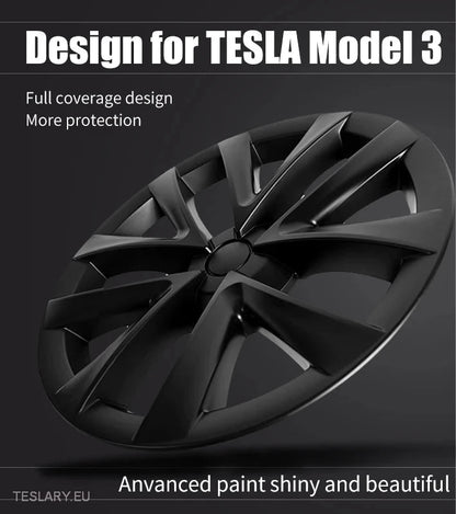 TESLA  MODEL 3 18" ARACHNID STYLE WHEEL COVERS -TESLARY.IE Tesla Shop Europe