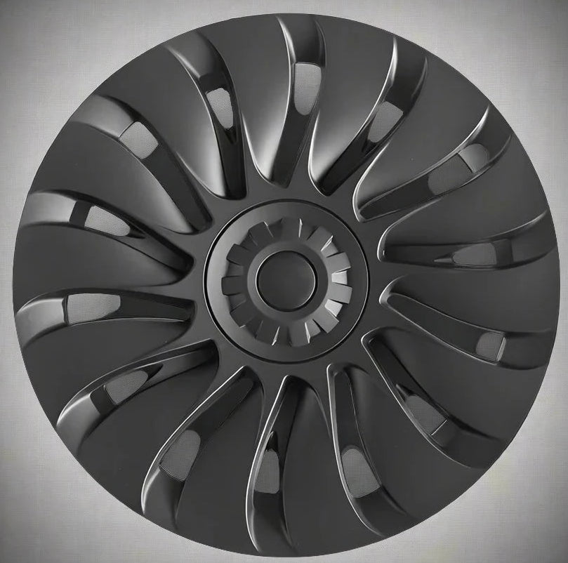 TESLA Y 19" FULL COVERAGE STORM HUBCAPS - MATTE BLACK - Tesla Shop Europe - TESLARY.IE Ireland - France boutique- Deutschland Geschäft- España comercio - Nederland winkel- TESLARY.IE