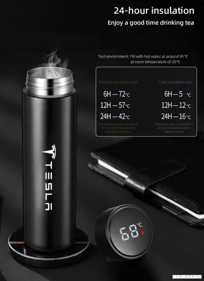 500ml Portable Insulated Travel Mug for Outdoor Adventures with Tesla Logo - TESLARY Tesla Shop Accessories Europe Nederlands Dublin Cork Ireland Deutschland Espana Alicante France Italia