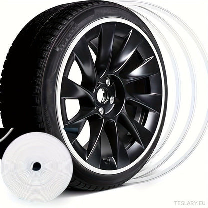 8M Car Wheel Rim Edge Protector, Rubber Wheel Hub Rim Guard, Vehicle Tyre Rim Decor Sticker Strip, Universal Automotive Accessories for Curb Rash and Wheel Scratch Prevention - TESLARY Tesla Shop Accessories Europe Nederlands Ireland Deutschland Espana Al