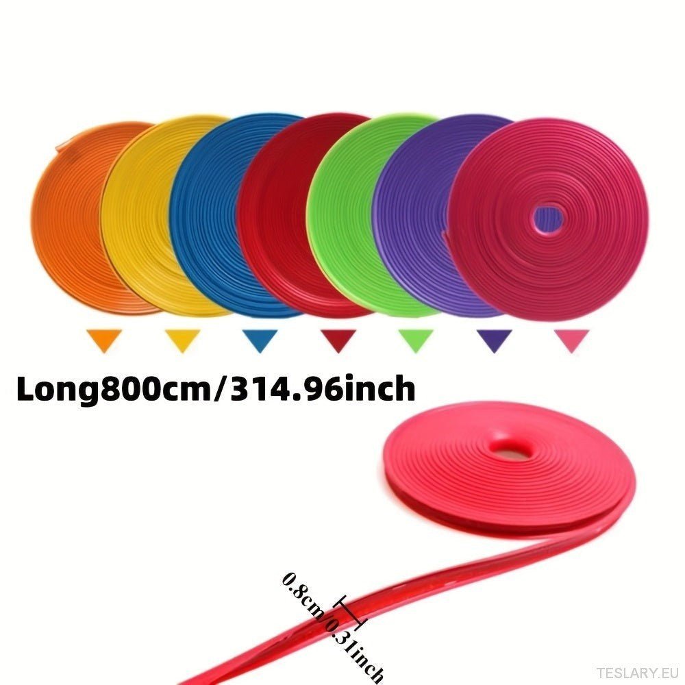 8M Car Wheel Rim Edge Protector, Rubber Wheel Hub Rim Guard, Vehicle Tyre Rim Decor Sticker Strip, Universal Automotive Accessories for Curb Rash and Wheel Scratch Prevention - TESLARY Tesla Shop Accessories Europe Nederlands Ireland Deutschland Espana Al