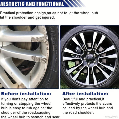 8M Car Wheel Rim Edge Protector, Rubber Wheel Hub Rim Guard, Vehicle Tyre Rim Decor Sticker Strip, Universal Automotive Accessories for Curb Rash and Wheel Scratch Prevention - TESLARY Tesla Shop Accessories Europe Nederlands Ireland Deutschland Espana Al