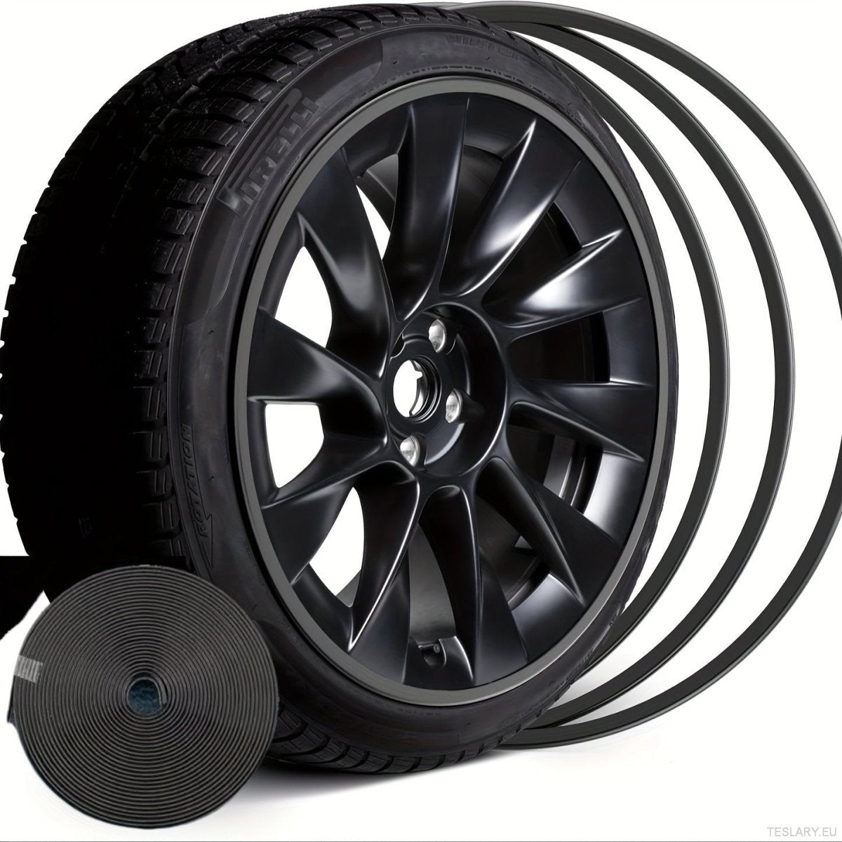 8M Car Wheel Rim Edge Protector, Rubber Wheel Hub Rim Guard, Vehicle Tyre Rim Decor Sticker Strip, Universal Automotive Accessories for Curb Rash and Wheel Scratch Prevention - TESLARY Tesla Shop Accessories Europe Nederlands Ireland Deutschland Espana Alicante France Italia