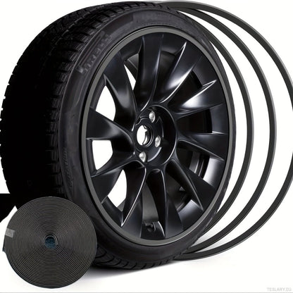 8M Car Wheel Rim Edge Protector, Rubber Wheel Hub Rim Guard, Vehicle Tyre Rim Decor Sticker Strip, Universal Automotive Accessories for Curb Rash and Wheel Scratch Prevention - TESLARY Tesla Shop Accessories Europe Nederlands Ireland Deutschland Espana Alicante France Italia
