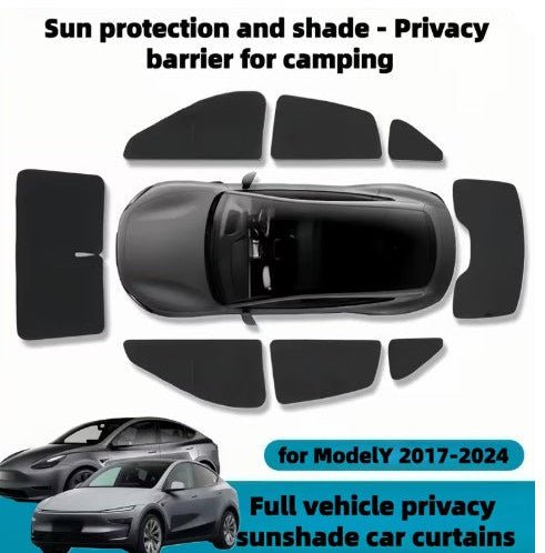 Tesla Model Y & Model Y Juniper Premium & Standard Sun Protection & Privacy Shades for Campling & Sun Protection 8 Shades Easy Installation Buy From Europes Teslary.eu