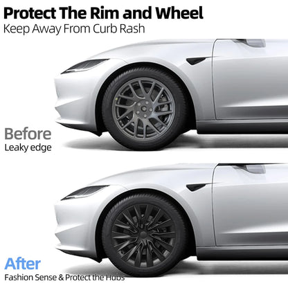 TESLA MODEL 3 HIGHLAND 18 INCH MATTE BLACK PERFORMANCE WHEEL COVERS HUB CAPS WITH FREE FEDEX DELIVERY ACROSS EUROPE FROM IRELAND AND EUROPES TESLARY.EU