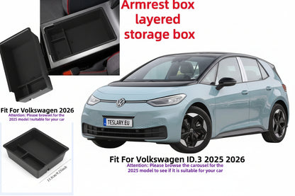 Car Storage Center Console Organizer Compartment Divider for Volkswagen VW ID.3 ID3 2021-2026