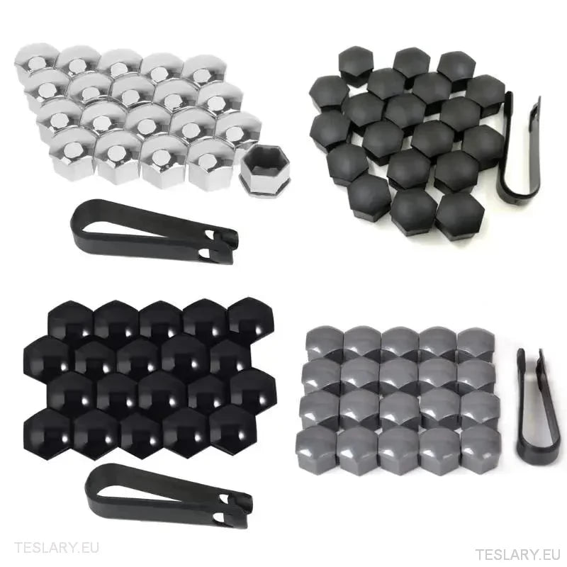 Decorative Lug Nut Cover Kits for Tesla 3/Y/S/X with Centre Cap Logo - TESLARY Tesla Shop Accessories Europe Nederlands Ireland Deutschland Espana Alicante France Italia