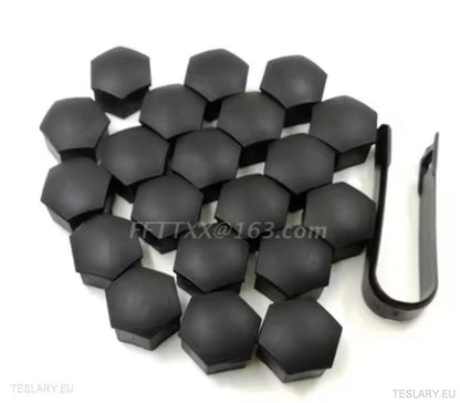 Decorative Lug Nut Cover Kits for Tesla 3/Y/S/X with Centre Cap Logo - TESLARY Tesla Shop Accessories Europe Nederlands Ireland Deutschland Espana Alicante France Italia