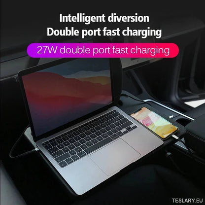Docking Station For Tesla Model 3 Y USB Hub 27W Intelligent Fast Charging 6 in 2 Type - C Micro SD Model3 Modely 2021 - 2023 - TESLARY Tesla Shop Accessories Europe Nederlands Ireland Deutschland Espana Alicante France Italia