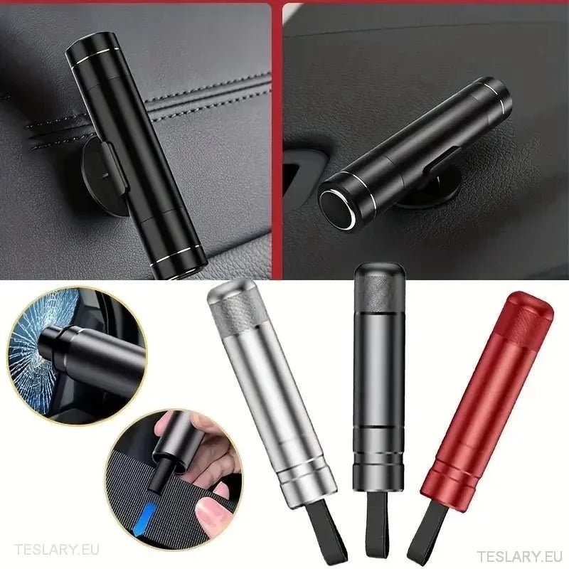 Emergency Escape Tool - Break Glass Allowing Quick Escape - TESLARY Tesla Shop Accessories Europe Nederlands Ireland Deutschland Espana Alicante France Italia