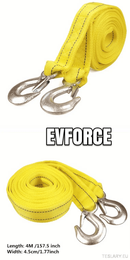 Heavy Duty 5 Ton Nylon Tow Strap - Universal - TESLARY Tesla Shop Accessories Europe Nederlands Dublin Cork Ireland Deutschland Espana Alicante France Italia