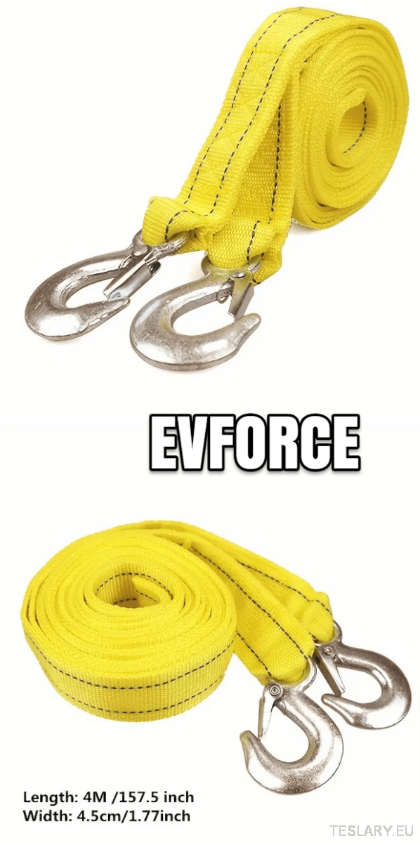 Heavy Duty 5 Ton Nylon Tow Strap - Universal - TESLARY Tesla Shop Accessories Europe Nederlands Dublin Cork Ireland Deutschland Espana Alicante France Italia