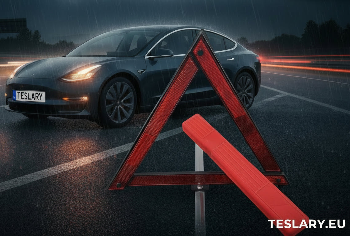 Tesla Model 3 Y S X Highland Juniper Emergency Triangle Shop Accessories Europe Ireland TESLARY.EU