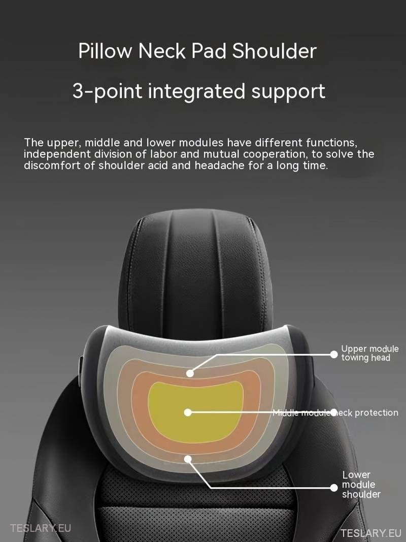 Memory Foam Neck Pillow & Back Support Cushion for All Tesla Models - TESLARY Tesla Shop Accessories Europe Nederlands Ireland Deutschland Espana Alicante France Italia
