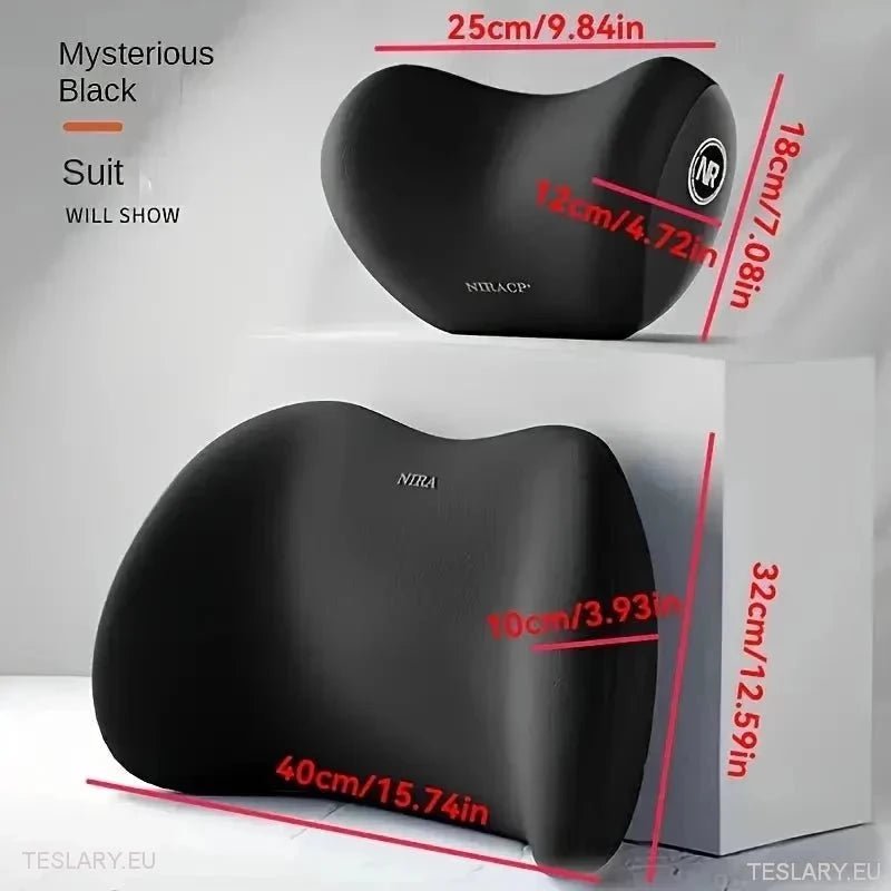 Memory Foam Neck Pillow & Back Support Cushion for All Tesla Models - TESLARY Tesla Shop Accessories Europe Nederlands Ireland Deutschland Espana Alicante France Italia