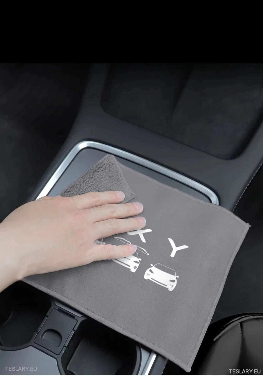 MicroFiber Cloth Towel for Tesla with S 3 X Y Logo - TESLARY Tesla Shop Accessories Europe Nederlands Ireland Deutschland Espana Alicante France Italia