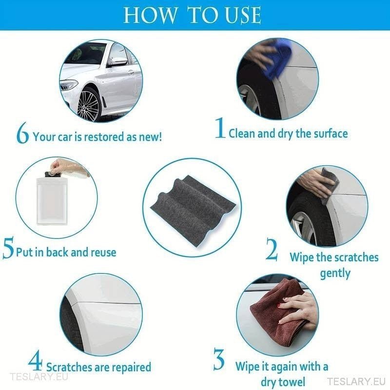 Nano Technology Scratch Repair Cloth - TESLARY Tesla Shop Accessories Europe Nederlands Dublin Cork Ireland Deutschland Espana Alicante France Italia