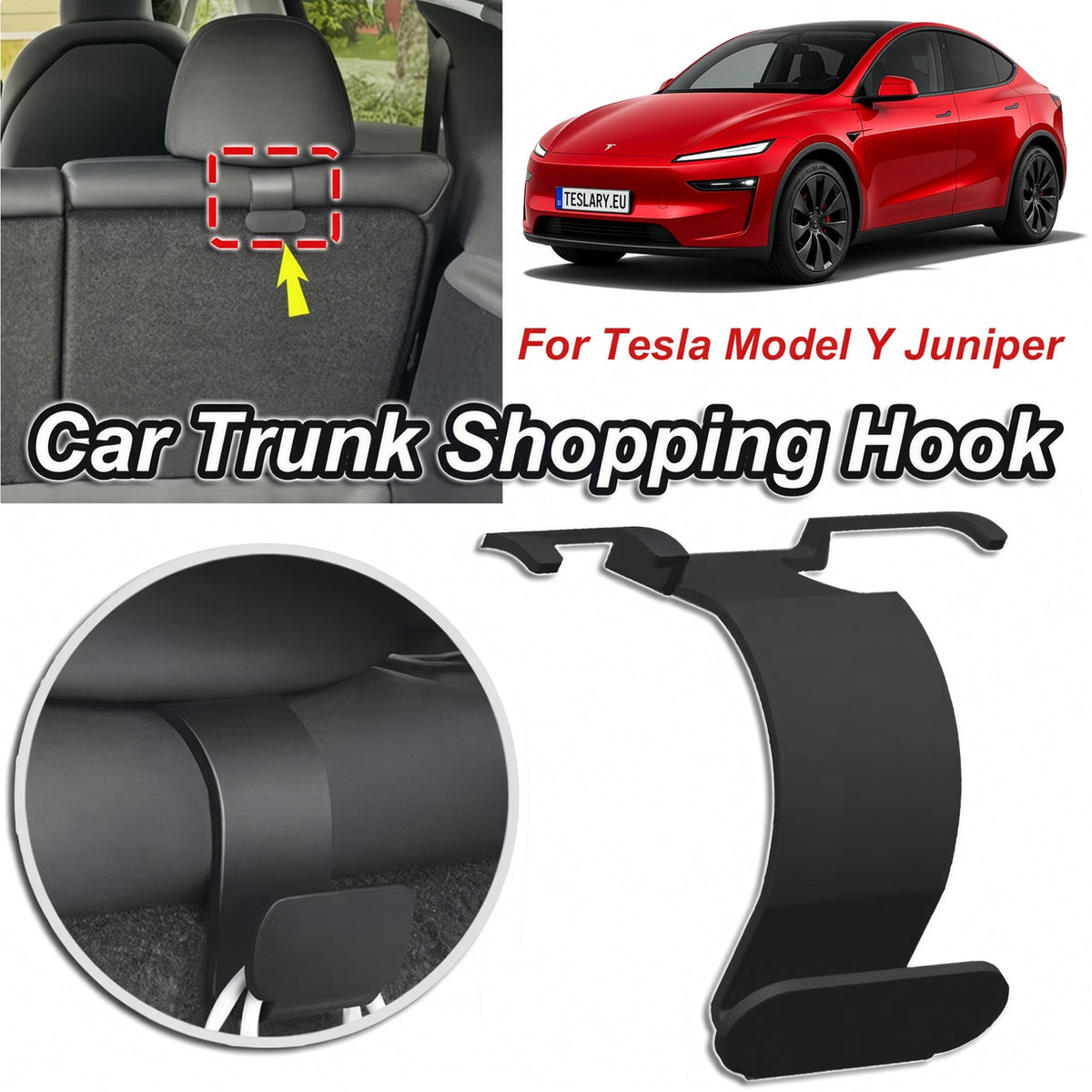 Trunk Hooks for Storage for your Tesla Model Y Juniper Premium & Standard