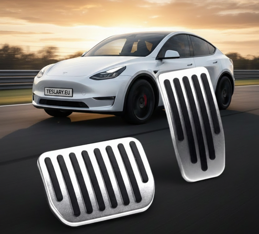 Performance Upgrade Tesla 3 / Y Non Slip Aluminium Foot Pedals - TESLARY Tesla Shop Accessories Europe Nederlands Dublin Cork Ireland Deutschland Espana Alicante France Italia