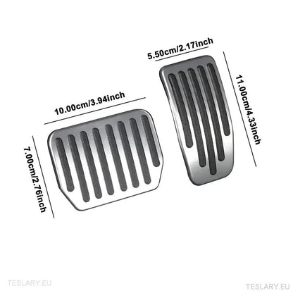 Performance Upgrade Tesla 3 / Y Non Slip Aluminium Foot Pedals - TESLARY Tesla Shop Accessories Europe Nederlands Ireland Deutschland Espana Alicante France Italia