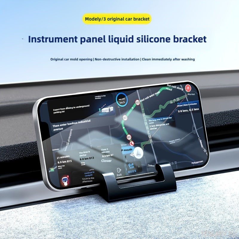 Adjustable Silicone Phone Holder for Tesla Model 3 / Y - Snap - On Dashboard & Air Vent Mount, Waterproof, Fits Original Wheel Design - TESLARY Tesla Shop Accessories Europe Nederlands Ireland Deutschland Espana Alicante France Italia