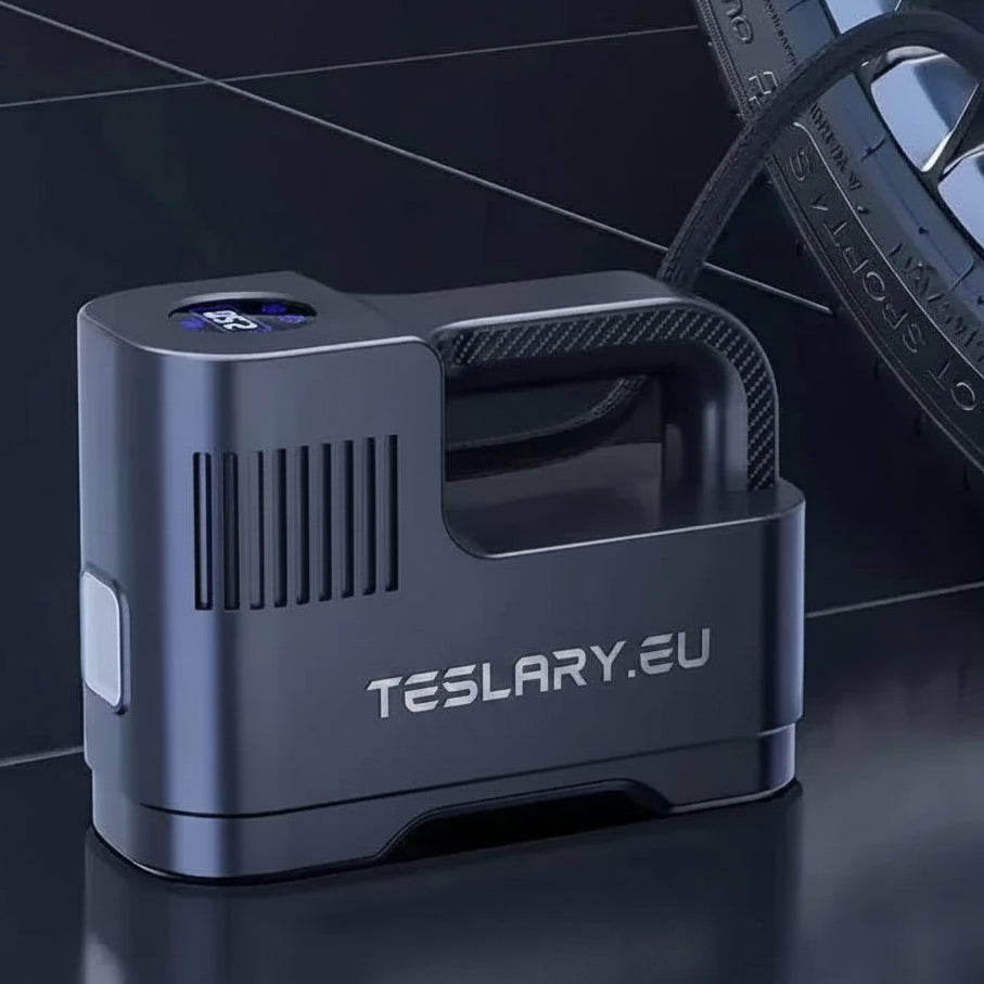 Portable 12 Volt Compressor with Digital Readout - TESLARY Tesla Shop Accessories Europe Nederlands Ireland Deutschland Espana Alicante France Italia