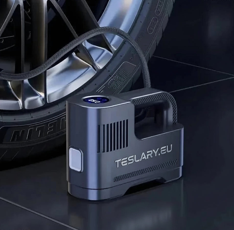 Portable 12 Volt Compressor with Digital Readout - TESLARY Tesla Shop Accessories Europe Nederlands Ireland Deutschland Espana Alicante France Italia