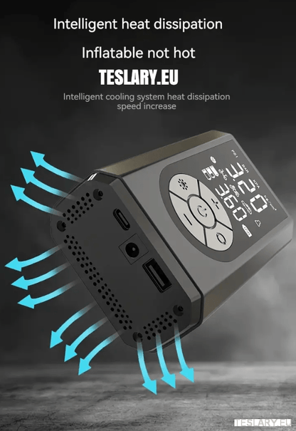 Portable Battery Powered Tyre Compressor for Tesla Model 3 Y S X - 2000Mah - TESLARY Tesla Shop Accessories Europe Nederlands Dublin Cork Ireland Deutschland Espana Alicante France Italia