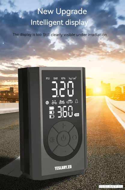 Portable Battery Powered Tyre Compressor for Tesla Model 3 Y S X - 2000Mah - TESLARY Tesla Shop Accessories Europe Nederlands Dublin Cork Ireland Deutschland Espana Alicante France Italia