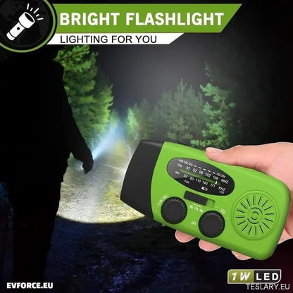 Portable Emergency Torch - Radio with Power Bank 2000mAh to Charge Phone - TESLARY Tesla Shop Accessories Europe Nederlands Ireland Deutschland Espana Alicante France Italia