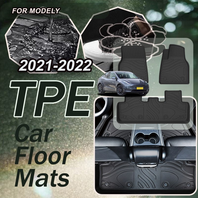 Elegant Stylish Car Floor Mats AllWeather TPE Mats for RHD Tesla MODELY 20222024 