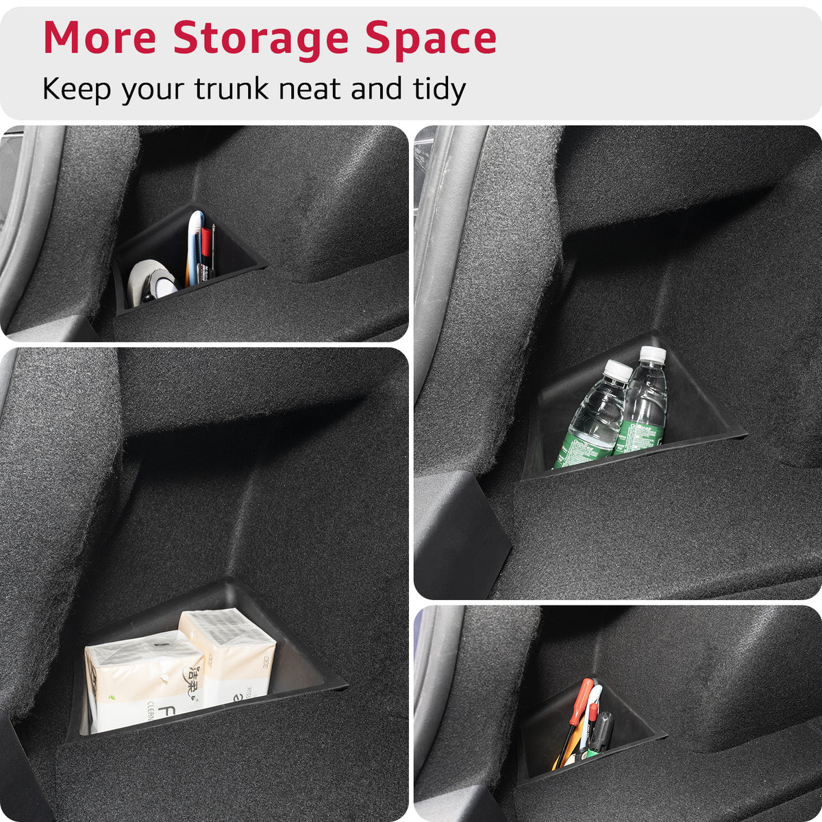 Rear Trunk Storage Pocket Bin Organiser TPE with Lid for Tesla Model 3 2021 - 2023 - TESLARY Tesla Shop Accessories Europe Nederlands Dublin Cork Ireland Deutschland Espana Alicante France Italia