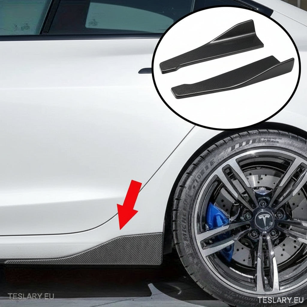 Side Skirt Carbon Fiber Body Trim ( Universal ) - TESLARY Tesla Shop Accessories Europe Nederlands Ireland Deutschland Espana Alicante France Italia