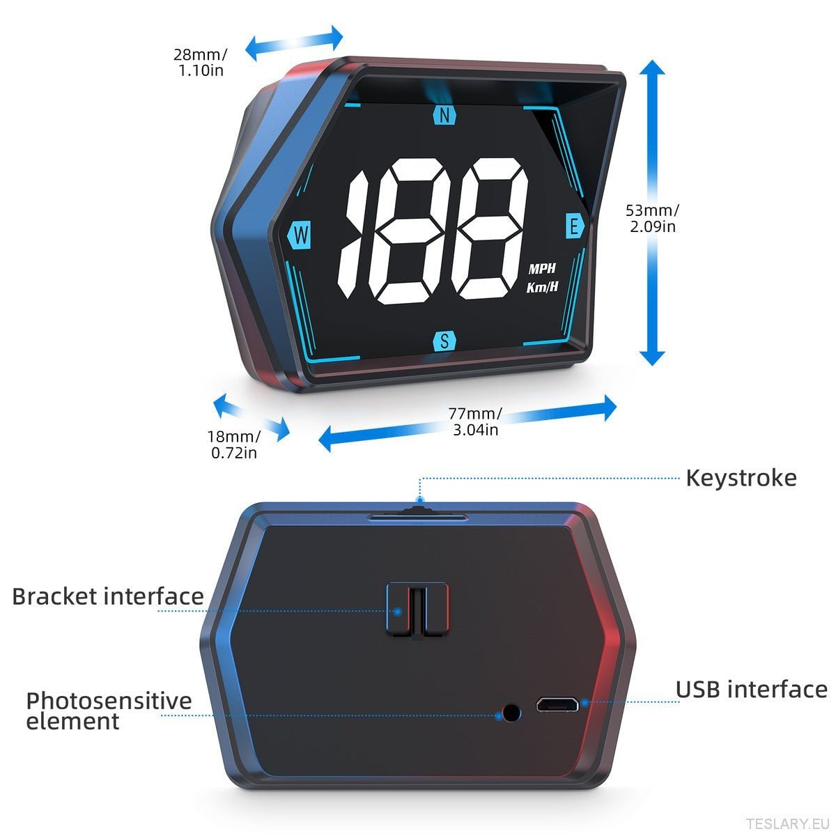 SmartDrive 2024: Advanced Car HUD with GPS & Safety Alerts - TESLARY Tesla Shop Accessories Europe Nederlands Ireland Deutschland Espana Alicante France Italia