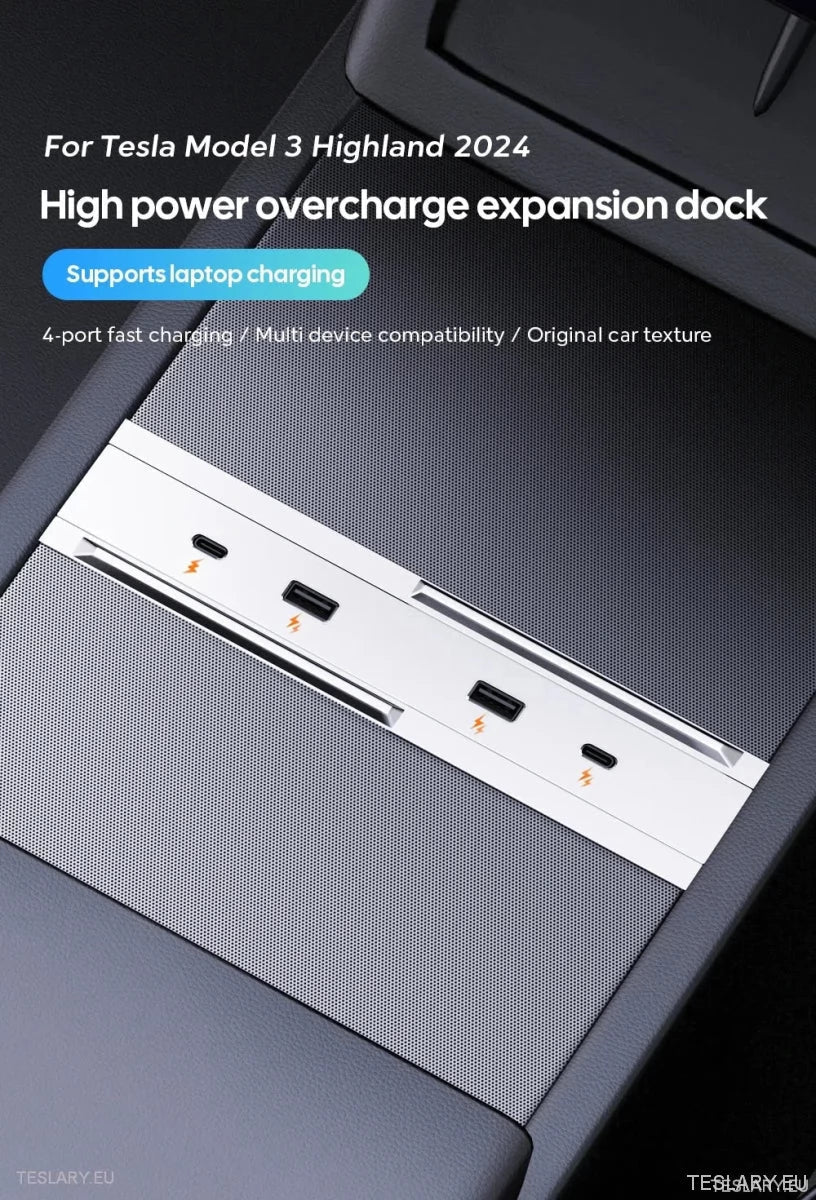 Tesla 3 Highland 4 - 1 USB Expansion Hub - TESLARY Tesla Shop Accessories Europe Nederlands Ireland Deutschland Espana Alicante France Italia