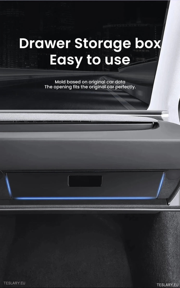Tesla 3 Highland Central Glovebox Storage Organiser ( LEFT HAND DRIVE ONLY ) - TESLARY Tesla Shop Accessories Europe Nederlands Ireland Deutschland Espana Alicante France Italia