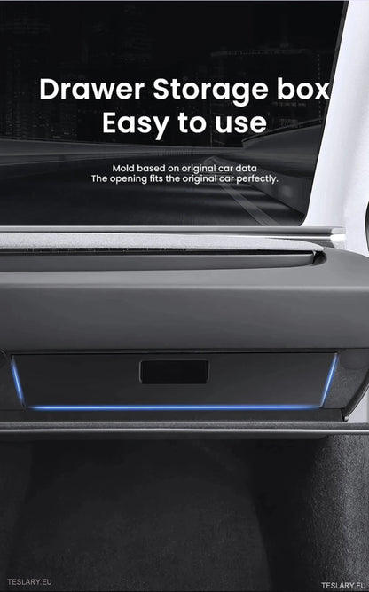 Tesla 3 Highland Central Glovebox Storage Organiser ( LEFT HAND DRIVE ONLY ) - TESLARY Tesla Shop Accessories Europe Nederlands Ireland Deutschland Espana Alicante France Italia