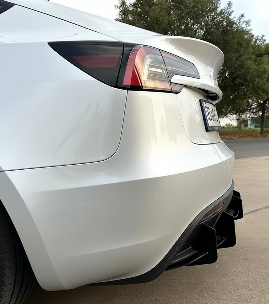 Tesla 3 Highland Rear Bumper Diffuser Body Kit - TESLARY Tesla Shop Accessories Europe Nederlands Ireland Deutschland Espana Alicante France Italia