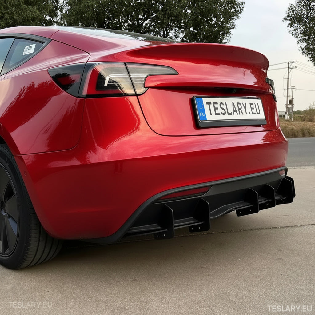 Tesla 3 Highland Rear Bumper Diffuser Body Kit - TESLARY Tesla Shop Accessories Europe Nederlands Dublin Cork Ireland Deutschland Espana Alicante France Italia