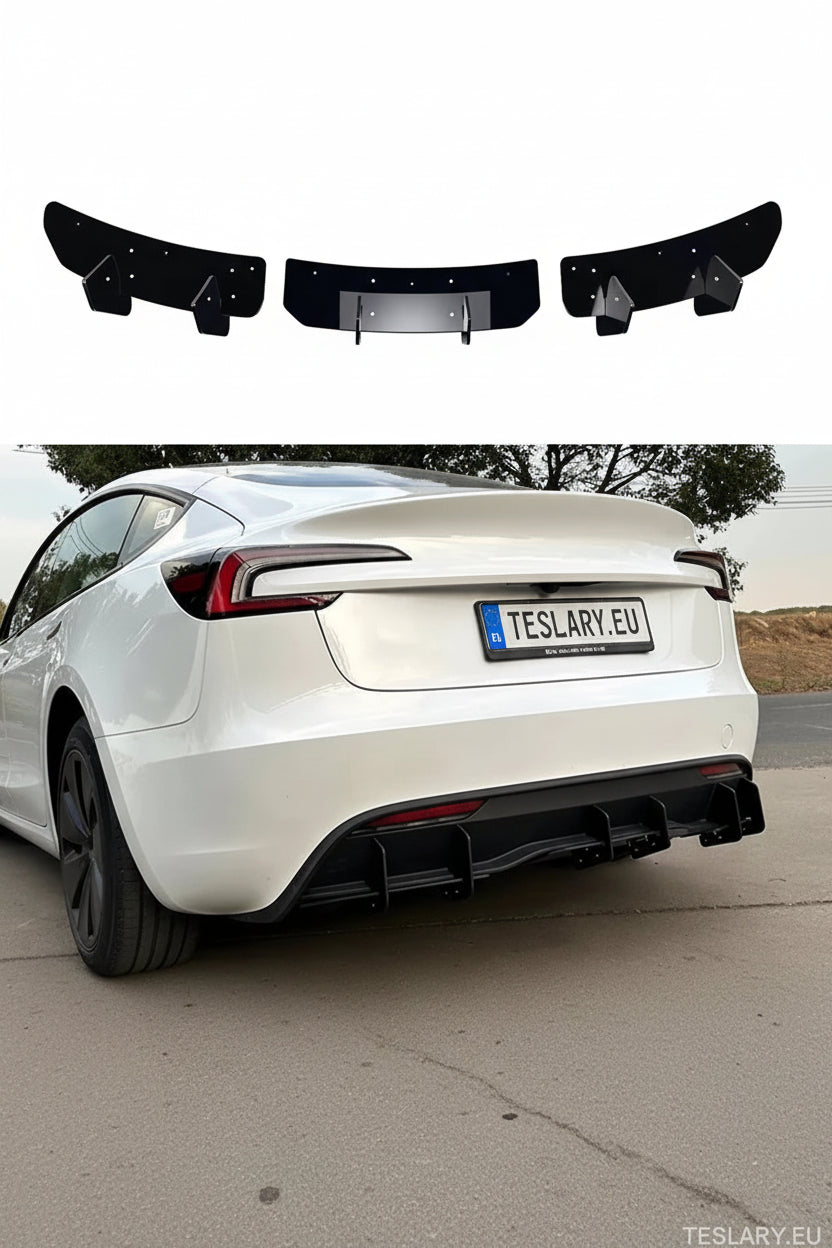 Tesla 3 Highland Rear Bumper Diffuser Body Kit - TESLARY Tesla Shop Accessories Europe Nederlands Ireland Deutschland Espana Alicante France Italia