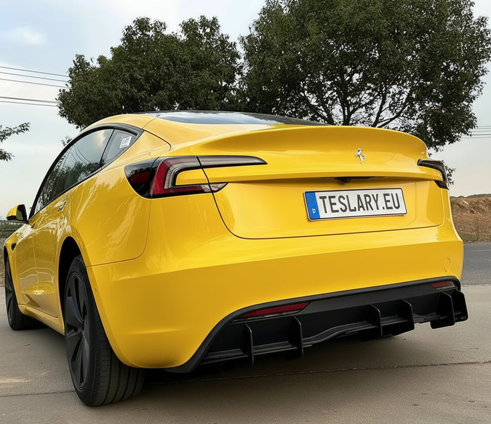 Tesla 3 Highland Rear Bumper Diffuser Body Kit - TESLARY Tesla Shop Accessories Europe Nederlands Ireland Deutschland Espana Alicante France Italia